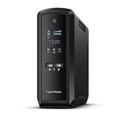 Picture of CyberPower PFC Sinewave 1500VA Line Interactive Tower UPS, 900W, LCD Display, 2x UK Plug, 4x IEC, AVR Energy Saving