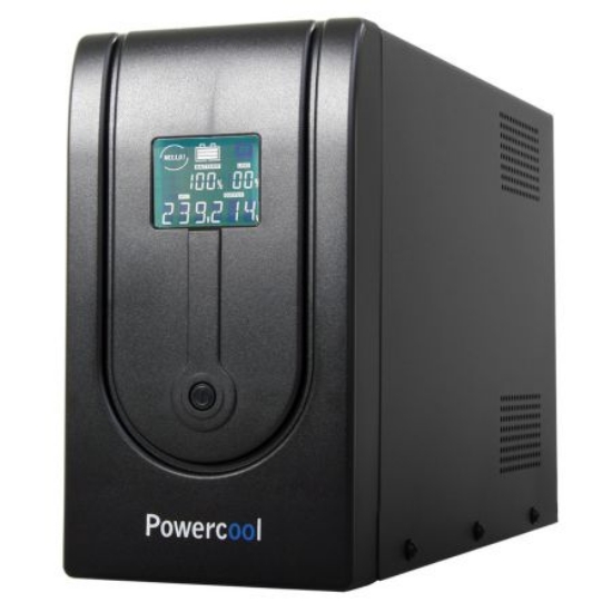 Picture of Powercool 1500VA Smart UPS, 900W, LCD Display, 3 x UK Plug, 2 x RJ45, 3 x IEC, USB