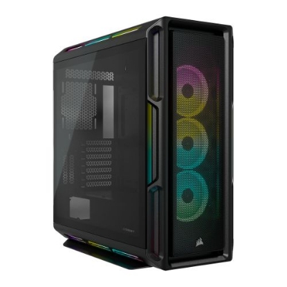 Picture of Corsair iCUE 5000T RGB Gaming Case w/ Glass Window, E-ATX, Multiple RGB Strips, 3 RGB Fans, iCUE Commander CORE XT included, USB-C, Black