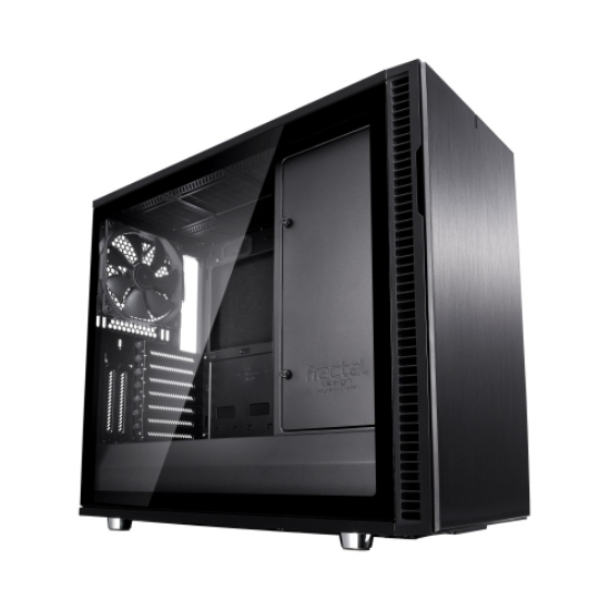 Picture of Fractal Design Define R6 (Black TG) Gaming Case w/ Clear Glass Window, E-ATX, Modular Design, 3 Fans, Fan Hub, Sound Dampening