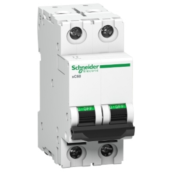 Picture of A9N2P10CGN - miniature circuit breaker AC xC60 AC 2 poles AC 10 A AC C curve AC Schneider Electric